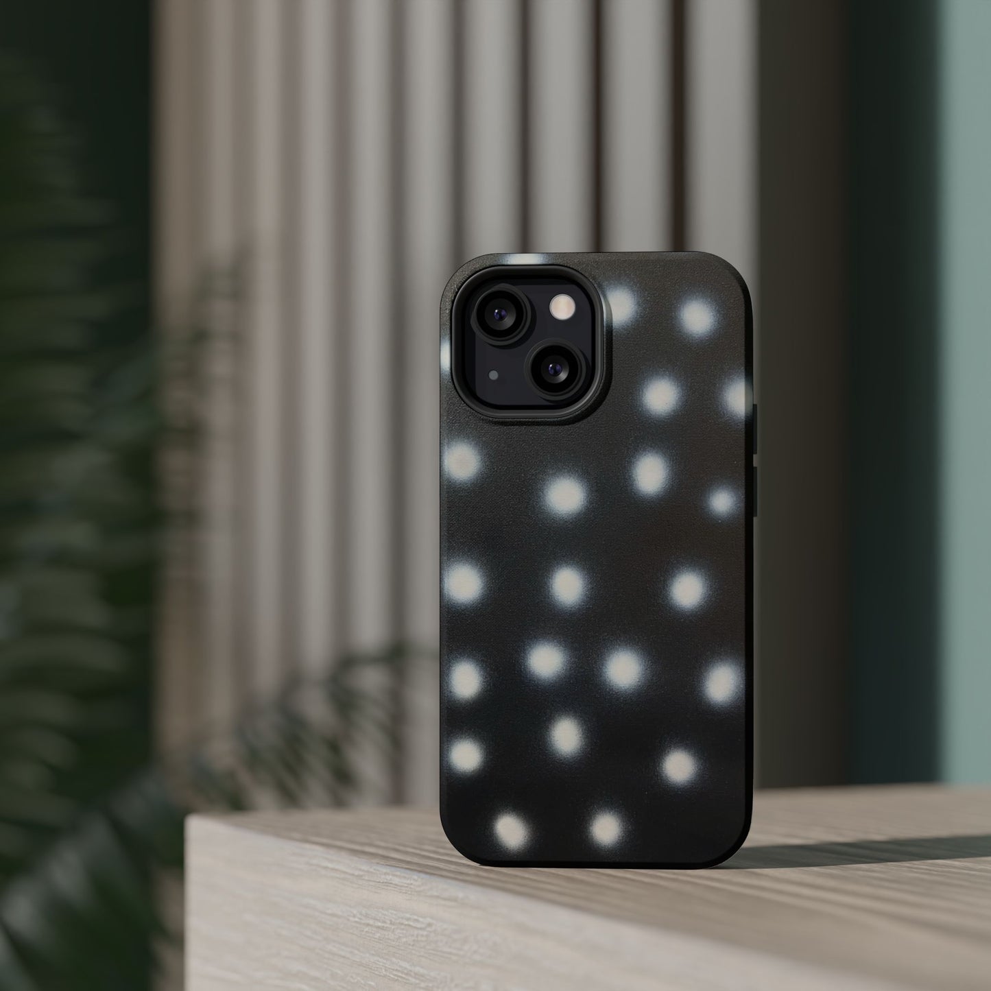 MagSafe "coconut noir polka dot" airbrush iPhone case