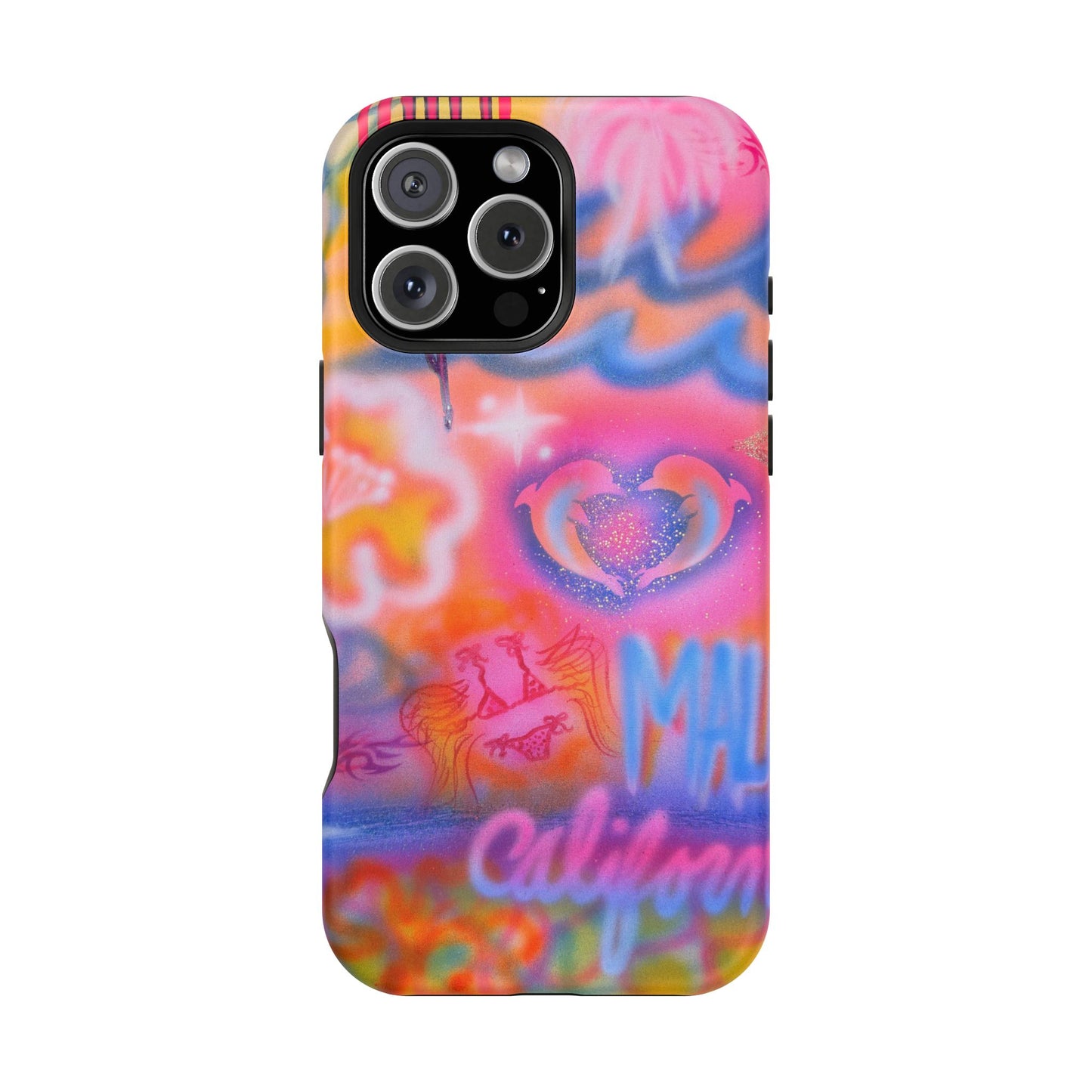 "mornings in malibu" MagSafe airbrush iPhone case