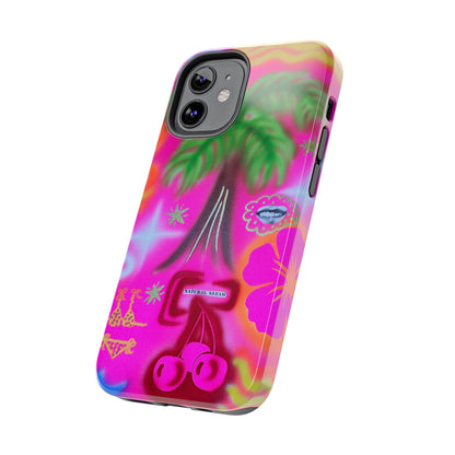 "neon pink palms" airbrush iPhone case