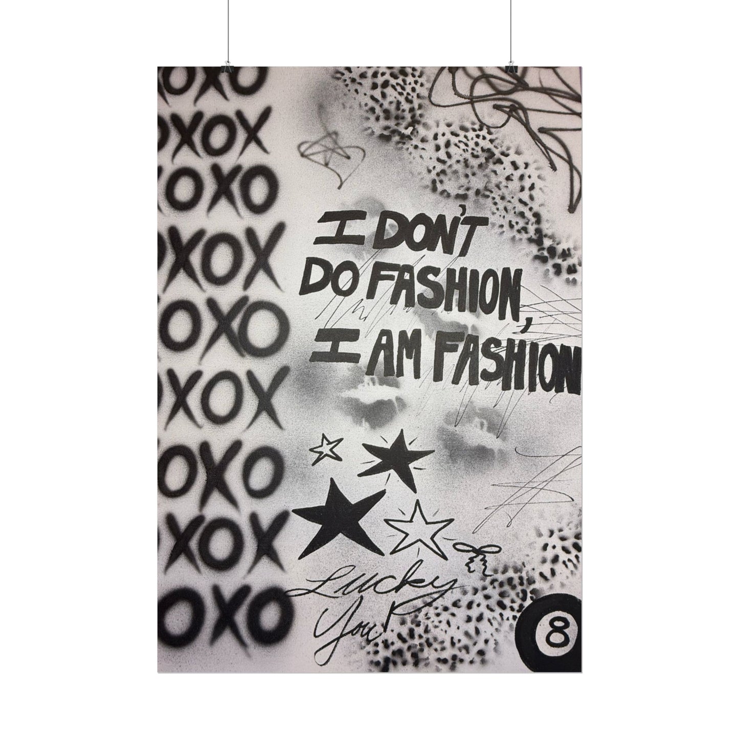"i am fashion" airbrush rolled print