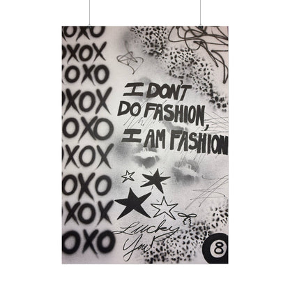 "i am fashion" airbrush rolled print
