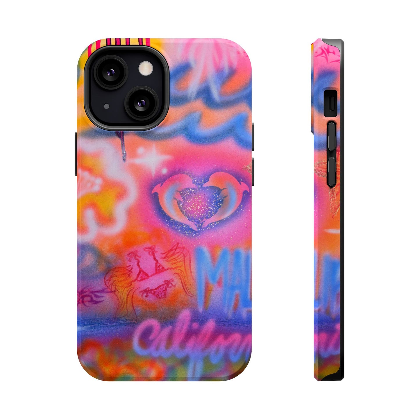 "mornings in malibu" MagSafe airbrush iPhone case