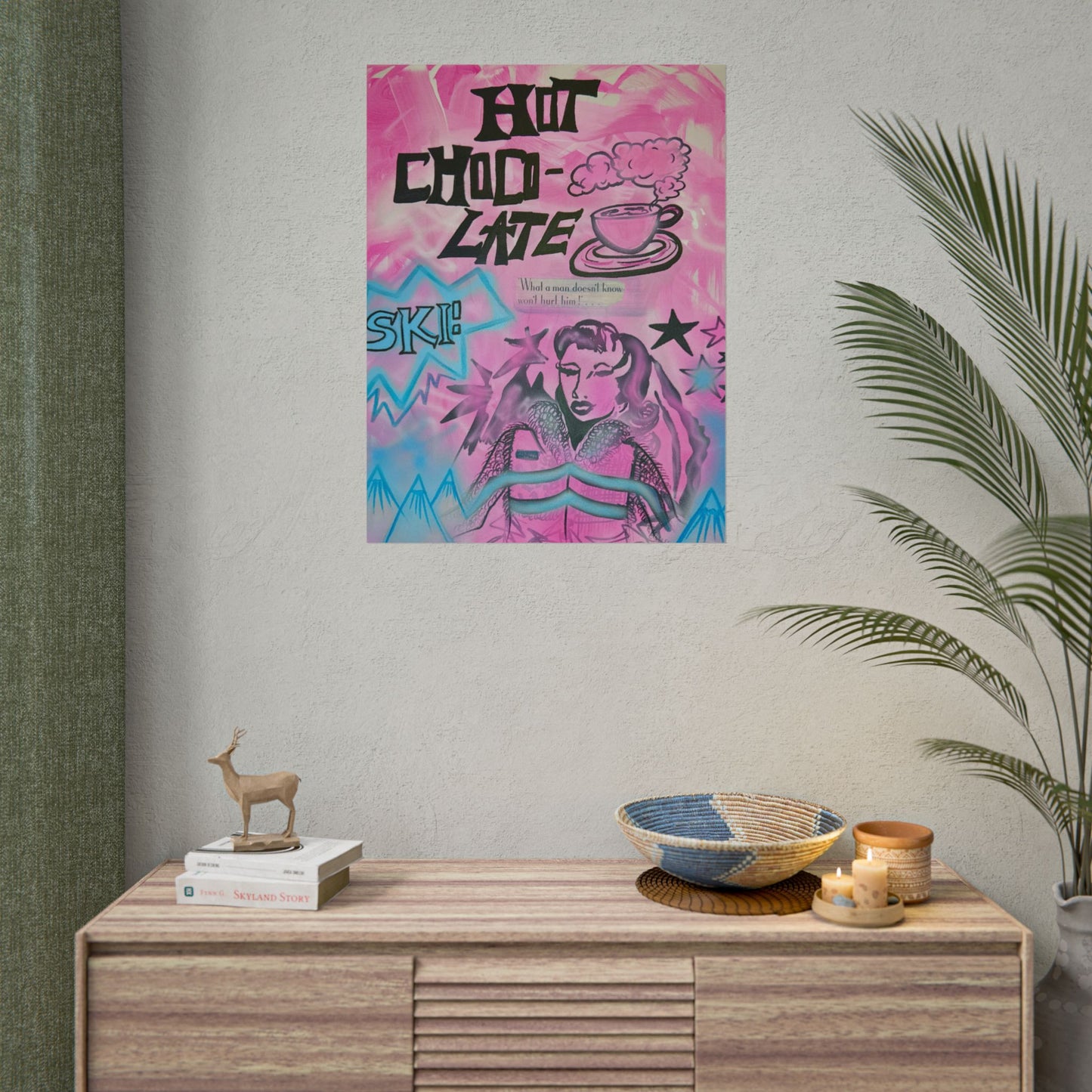 "avant le ski" airbrush rolled print