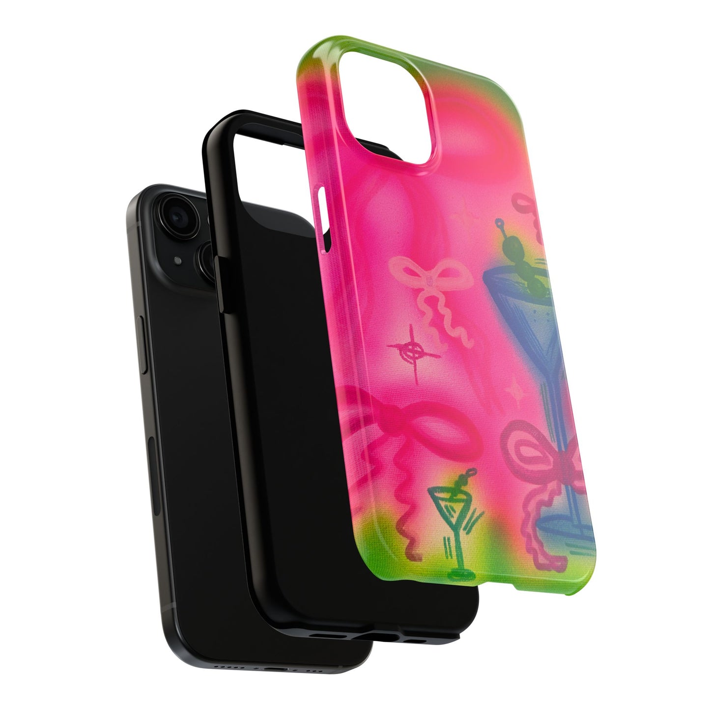 "bow martini" airbrush iPhone case