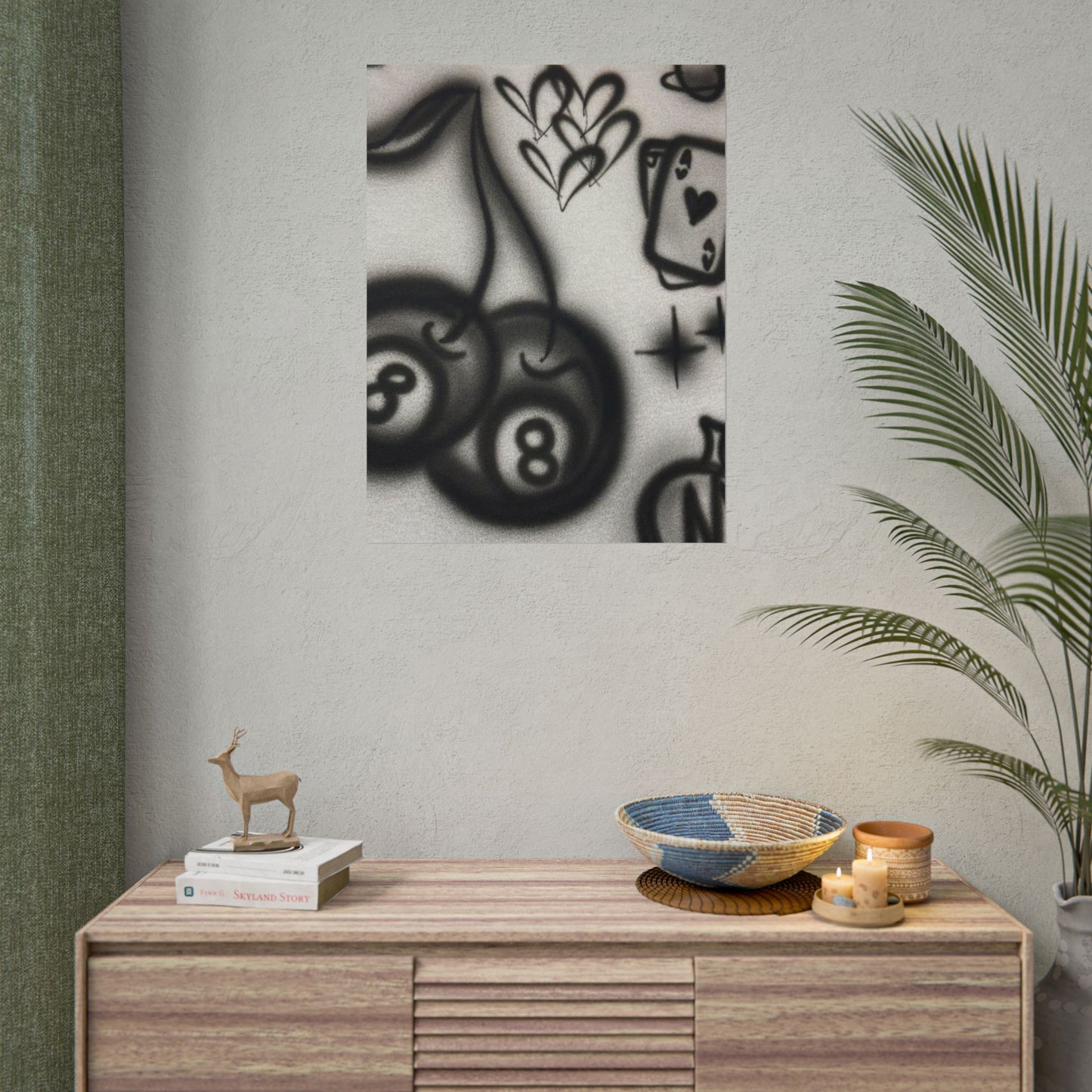 "hidden ace" airbrush rolled print