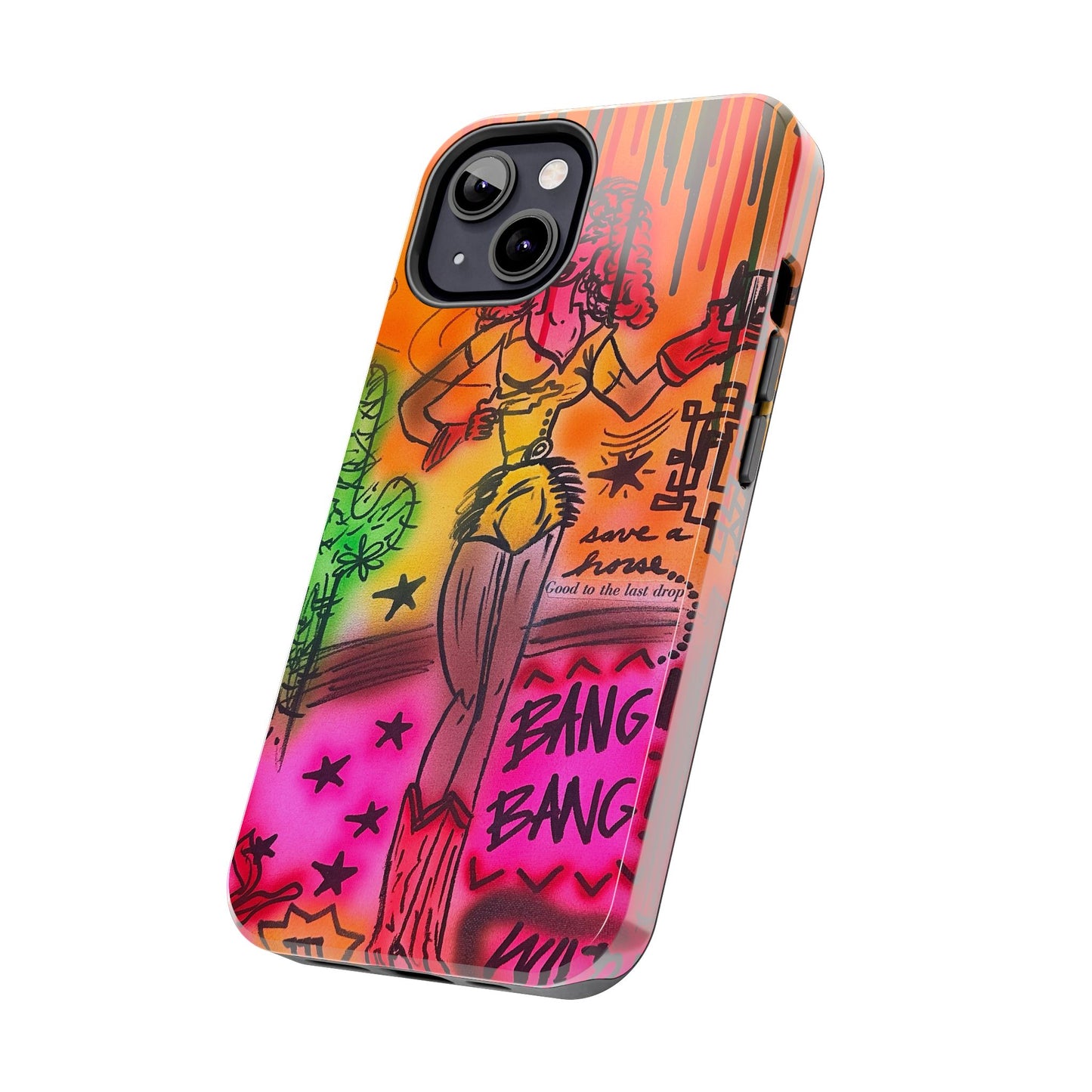 "wild, wild west" airbrush iPhone case