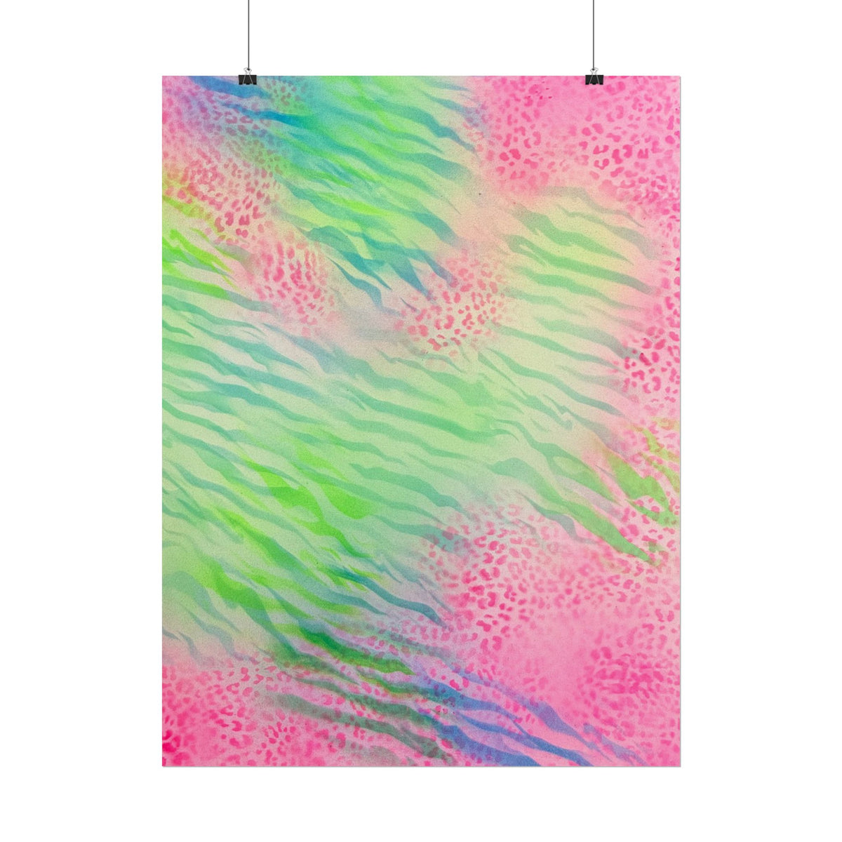 "teal cheetah" airbrush rolled print