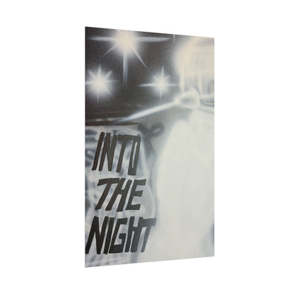 "into the night" airbrush rolled print