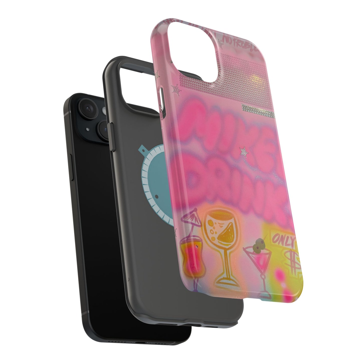 MagSafe "mixed drinks" airbrush iPhone case