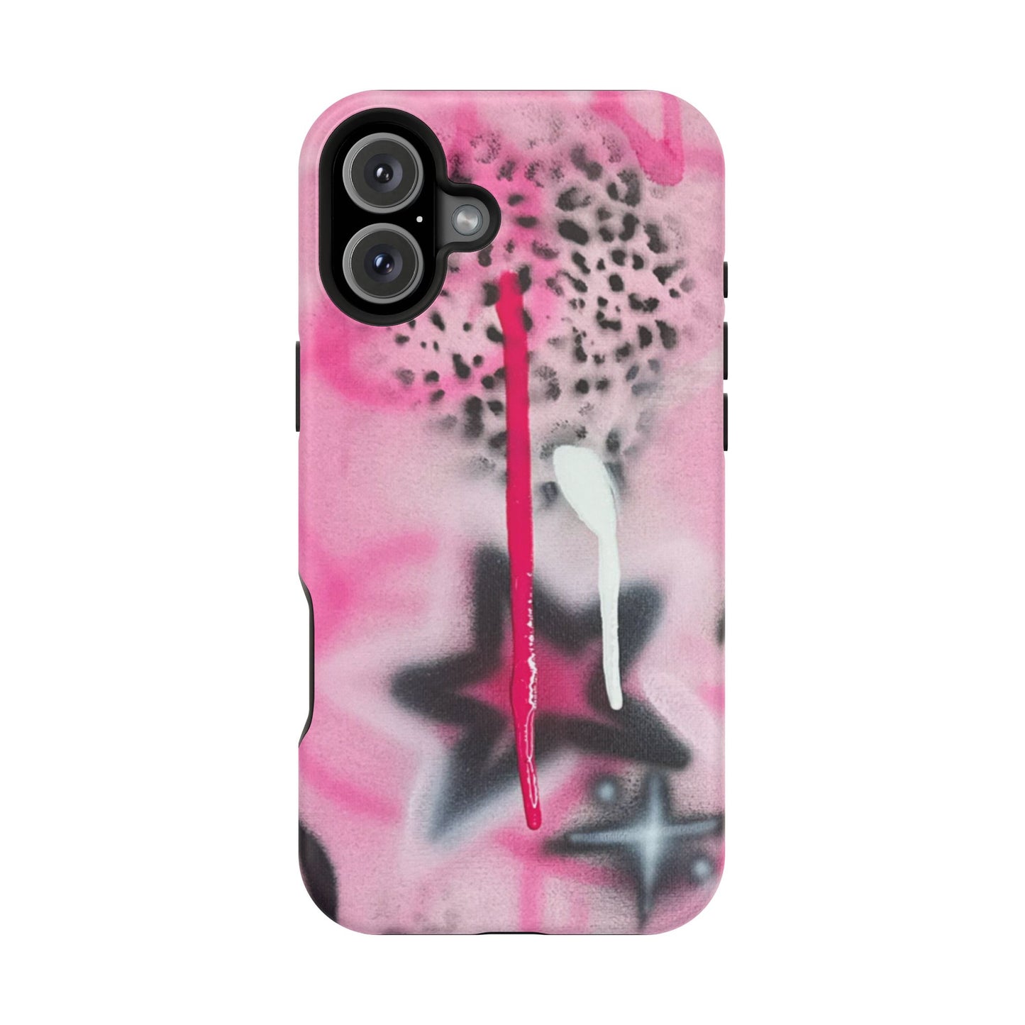 MagSafe "pink cheetah" airbrush iPhone case