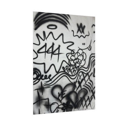 "444" airbrush rolled print