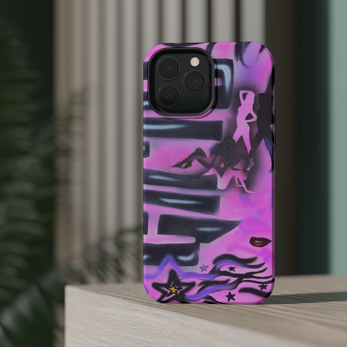 MagSafe "neon nights" airbrush iPhone case