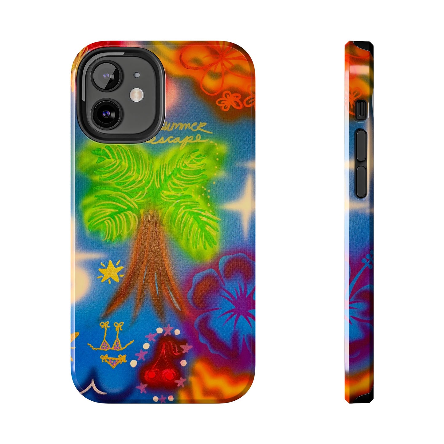 "neon blue palms" airbrush iPhone case