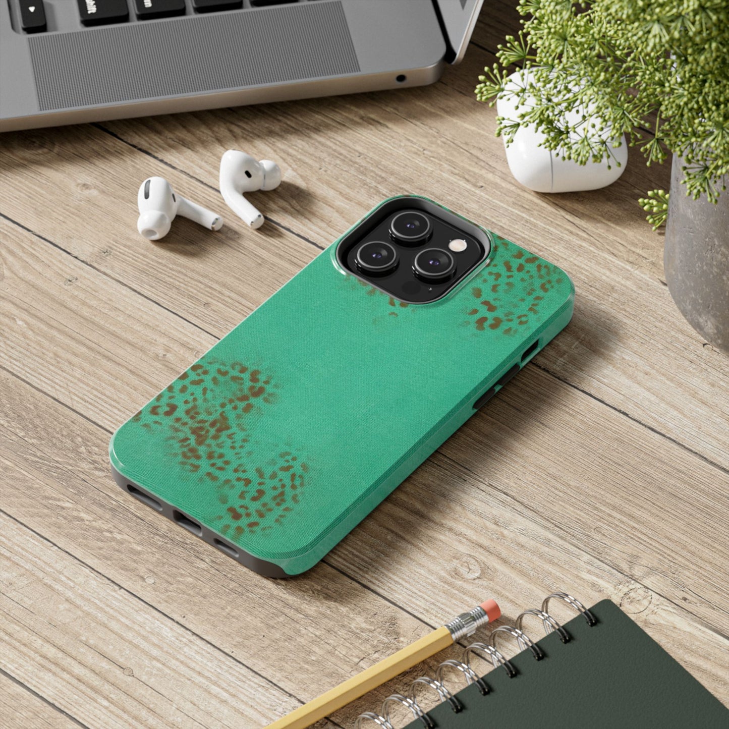 "teal cheetah" airbrush iPhone case