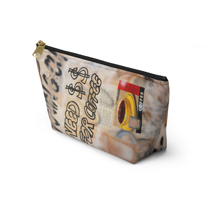"need $$ for coffee" airbrush makeup pouch