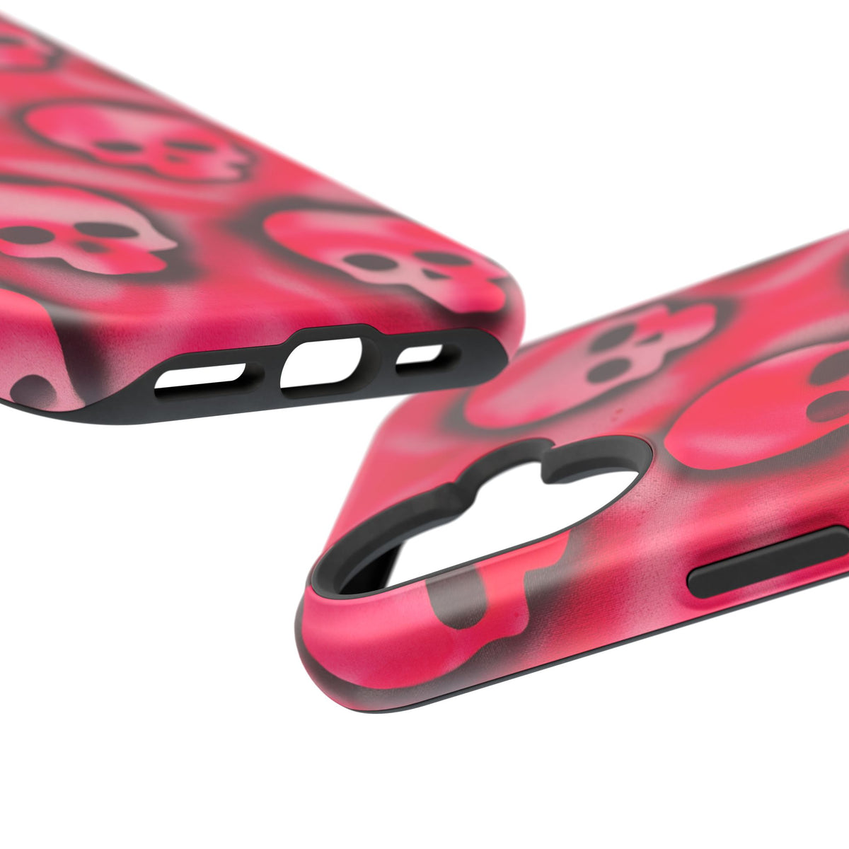 MagSafe "pink skully" airbrush iPhone case