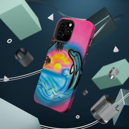 MagSafe "Delfinliebe" Airbrush iPhone-Hülle