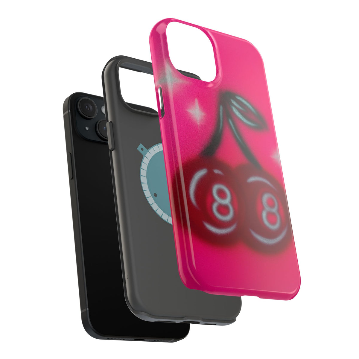 MagSafe "cherry 8ball" airbrush iPhone case