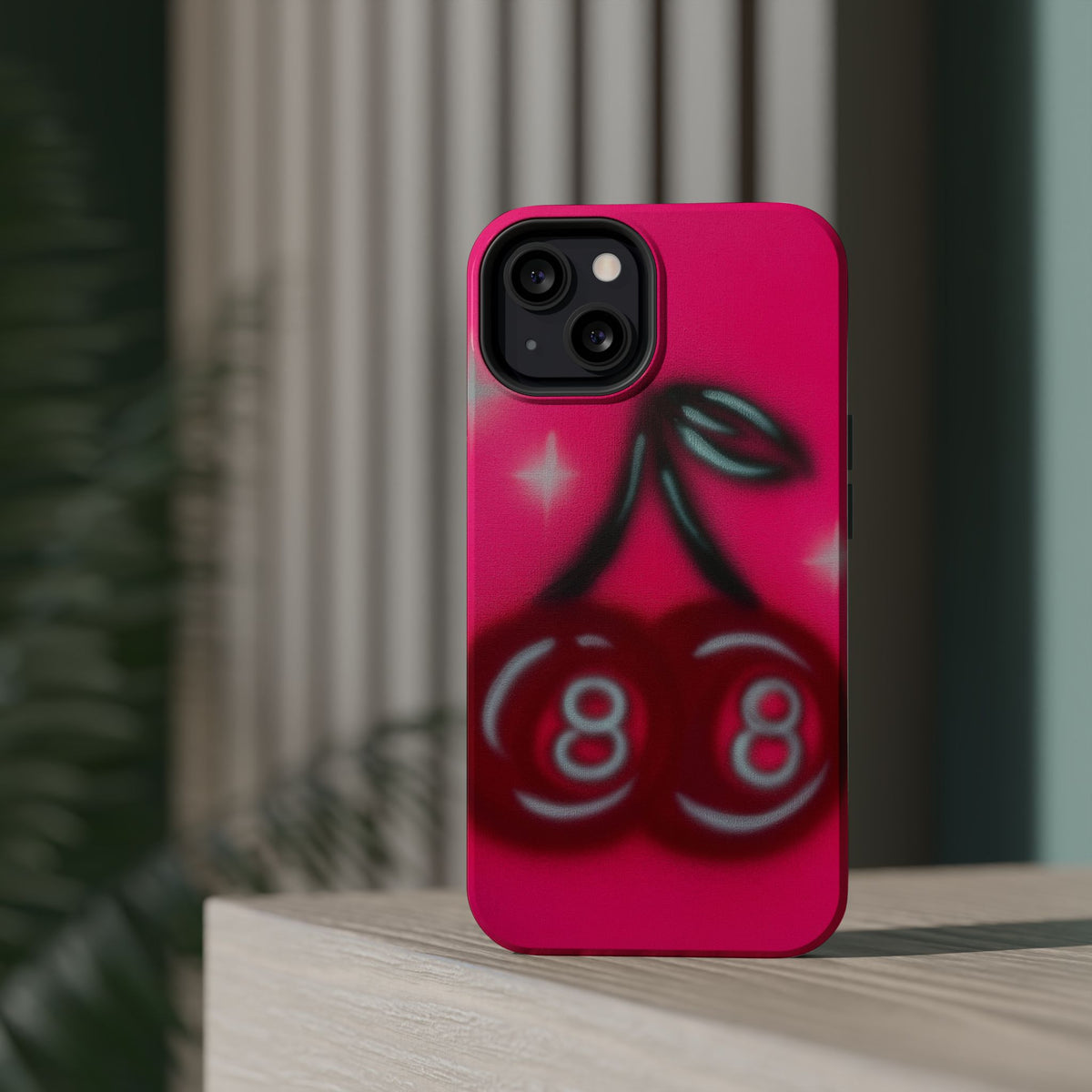 MagSafe "cherry 8ball" airbrush iPhone case