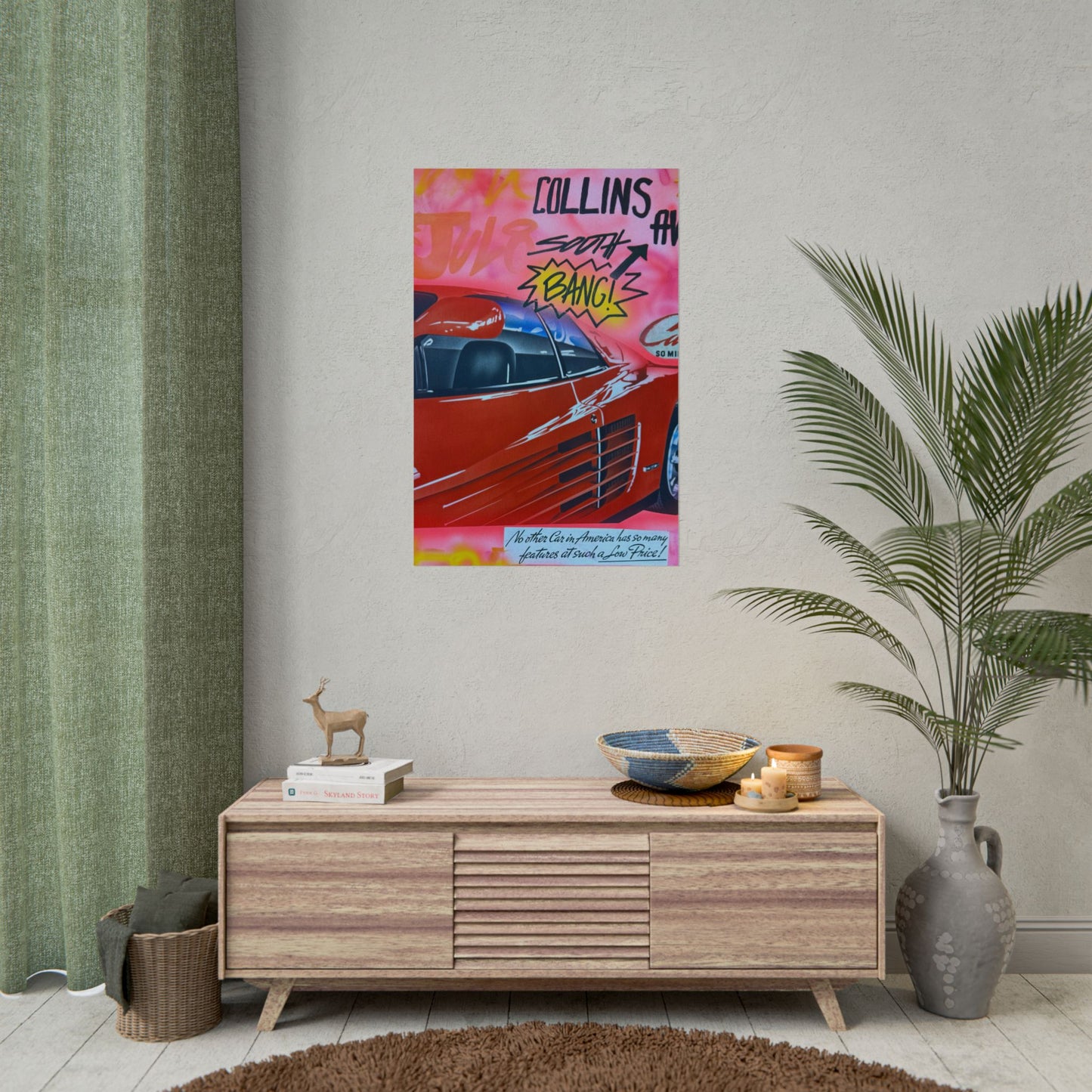 "miami momentos" airbrush rolled print