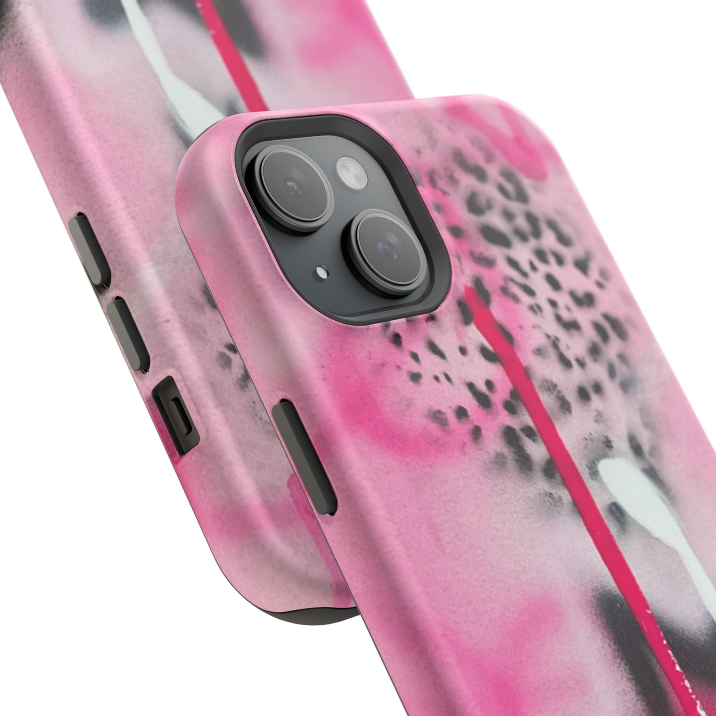 MagSafe "pink cheetah" airbrush iPhone case