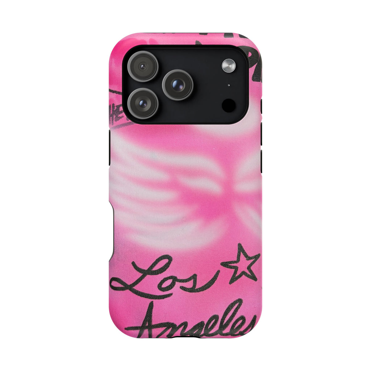 MagSafe "pinke Engelsflügel" Airbrush iPhone Hülle