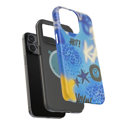 MagSafe "brilliant blues" airbrush iPhone case