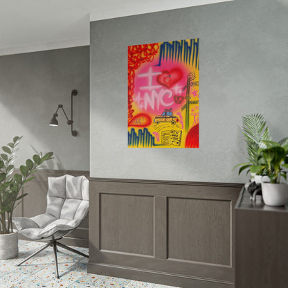 "in the city" airbrush rolled print