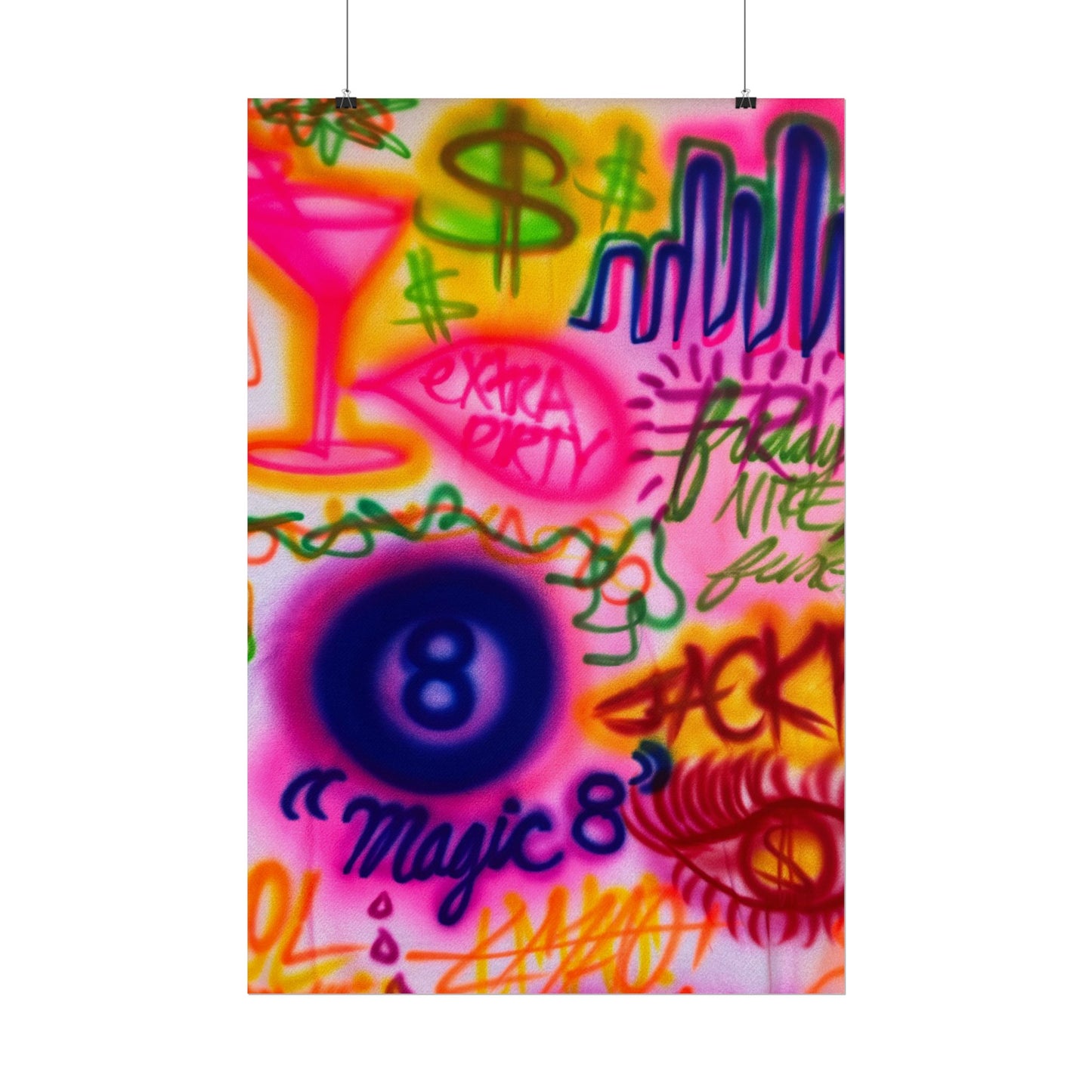 "colorful chaos" airbrush rolled print
