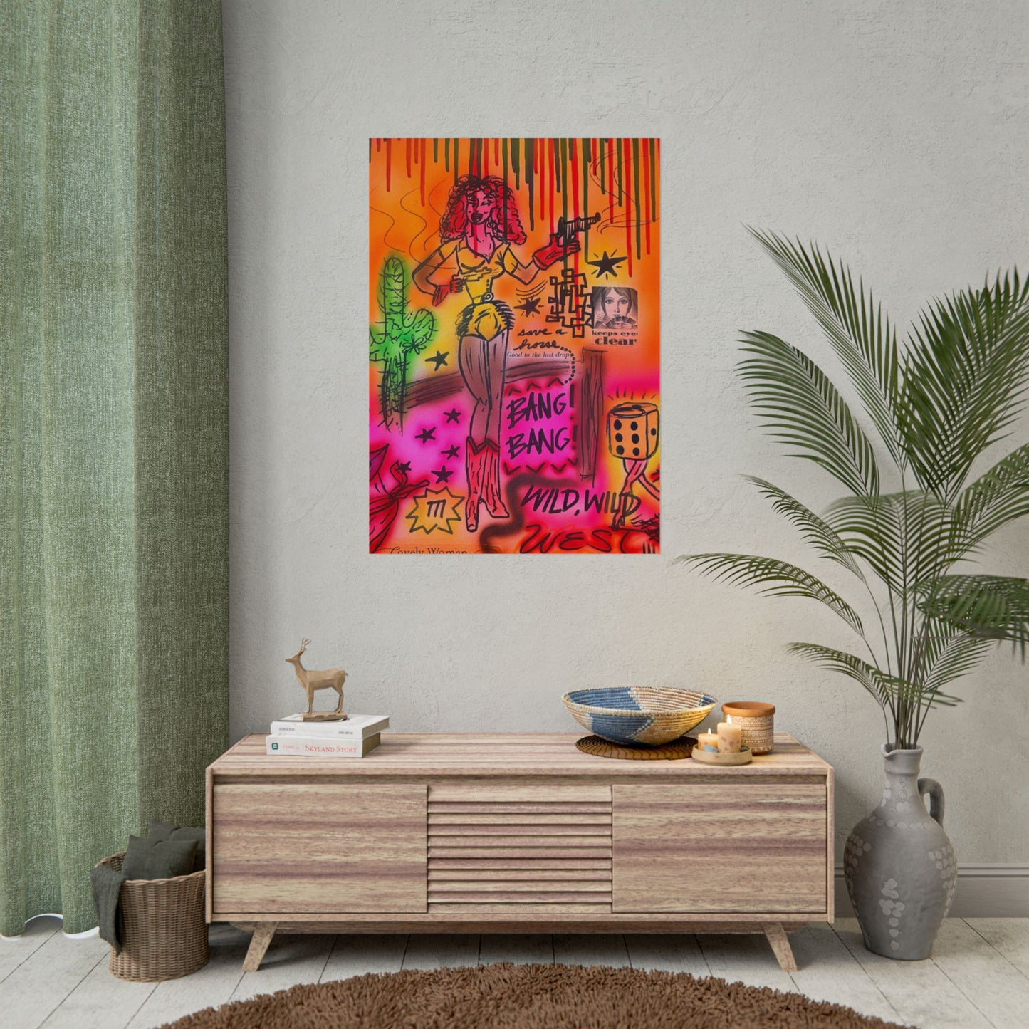 "wild, wild west" airbrush rolled print