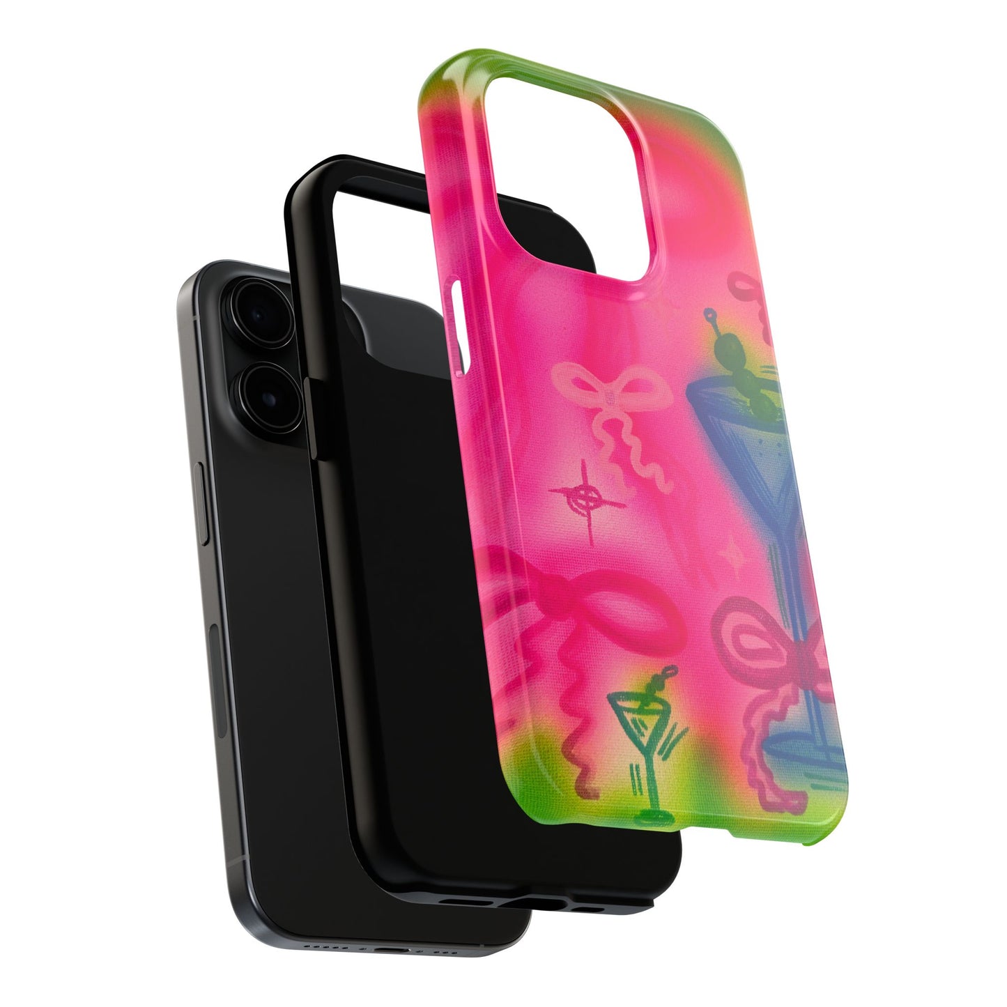 "bow martini" airbrush iPhone case