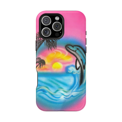 MagSafe "Delfinliebe" Airbrush iPhone-Hülle