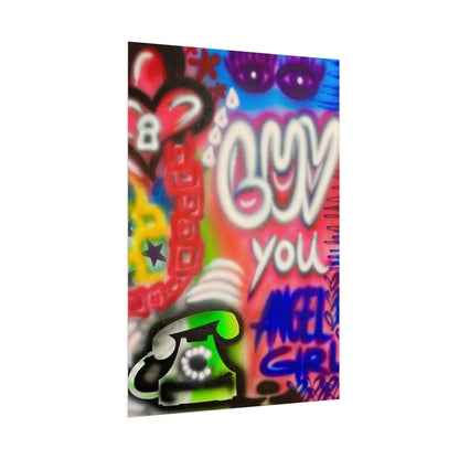 "luv u angel girl" airbrush rolled print