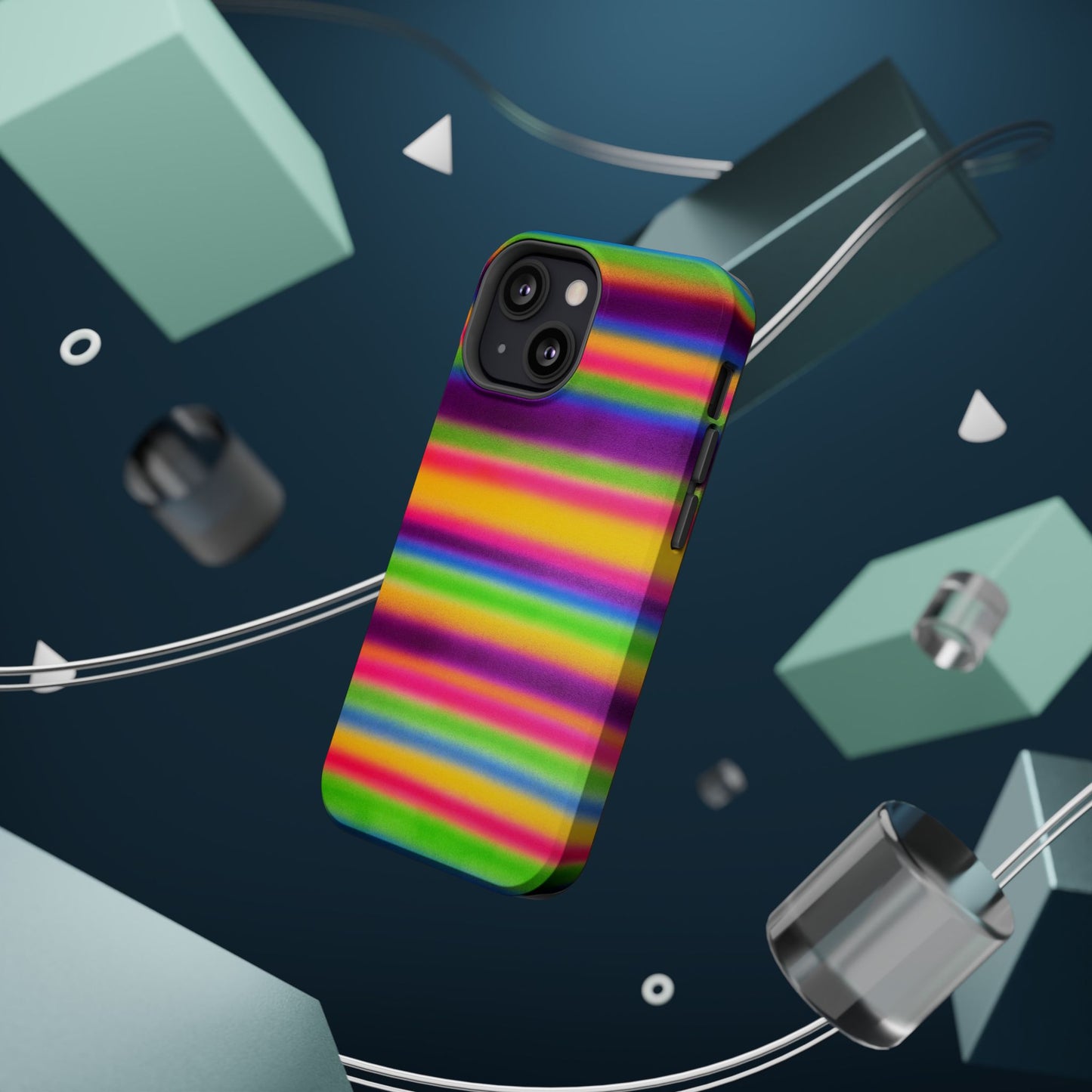 MagSafe "colorful stripes" airbrush iPhone case