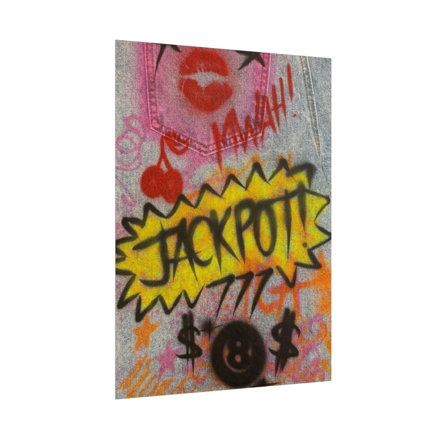 "jackpot!" airbrush rolled print
