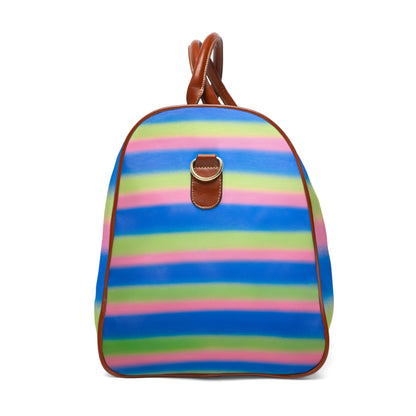 "sherbet stripes" airbrush waterproof travel bag