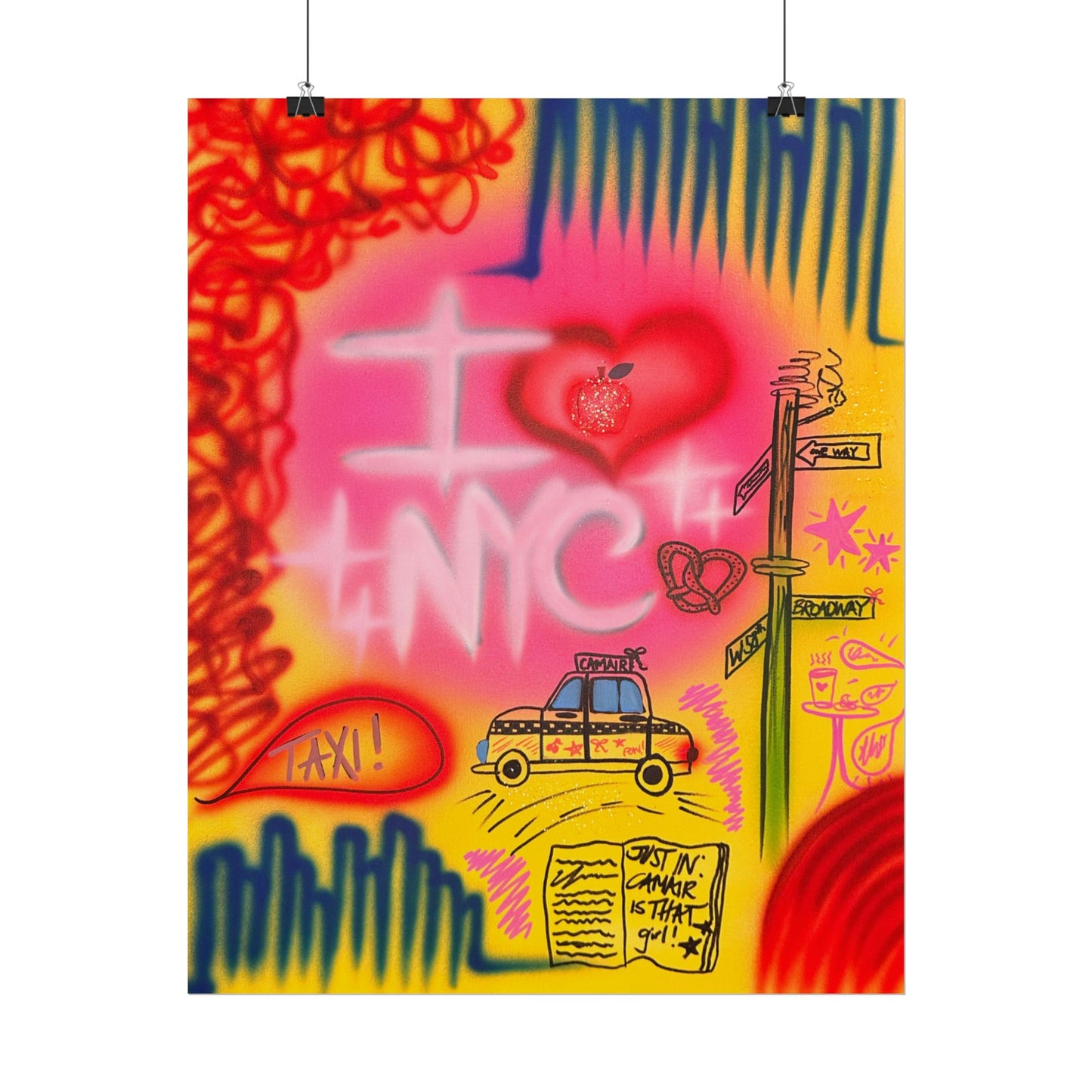 "in the city" airbrush rolled print