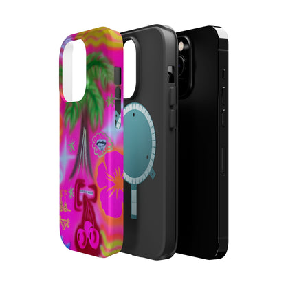 MagSafe "neon pink palms" Airbrush iPhone-Hülle