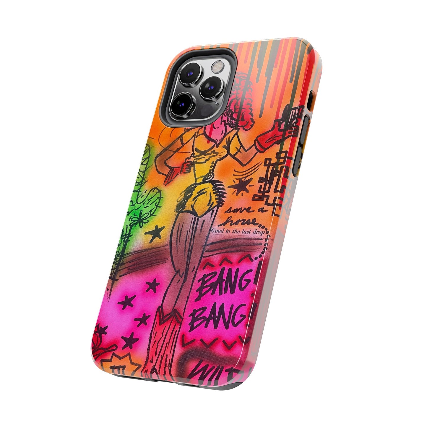 "wild, wild west" airbrush iPhone case