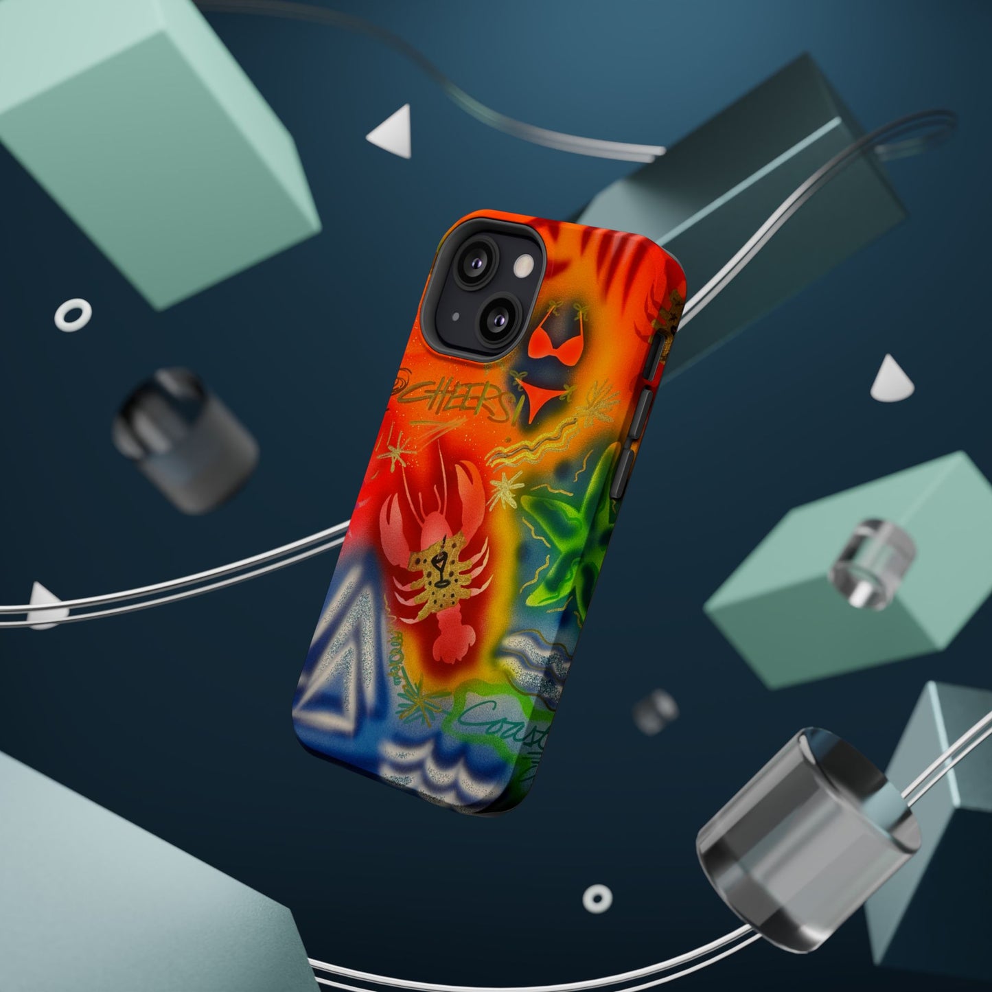 MagSafe "tipsy lobster" airbrush iPhone case