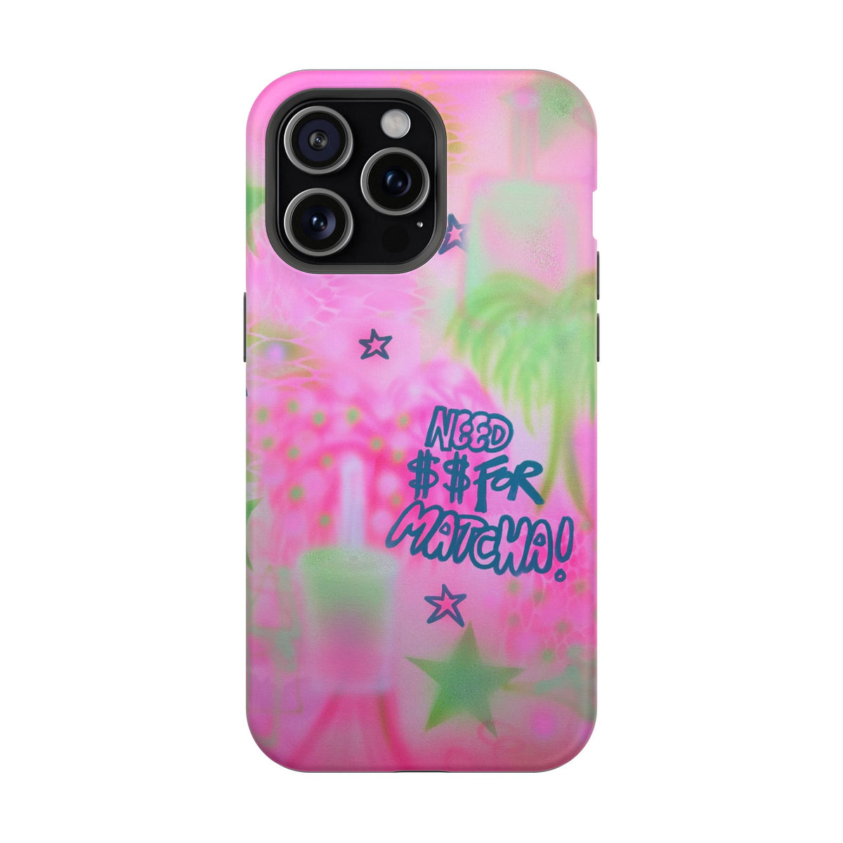 MagSafe "need $$ for matcha" airbrush iPhone case