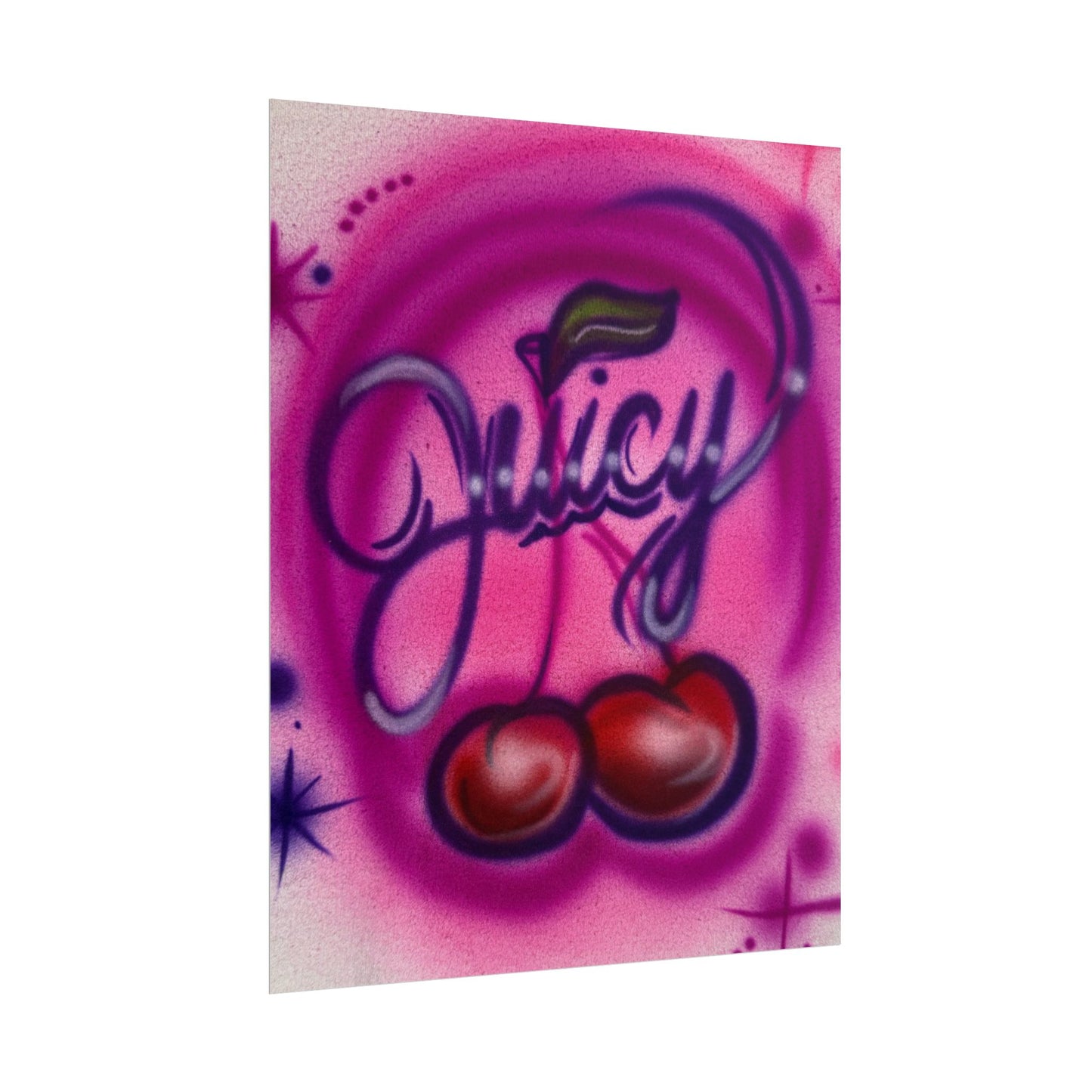 "juicy" airbrush rolled print