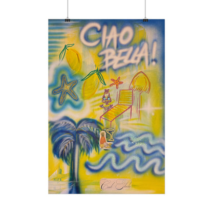 "ciao bella" airbrush rolled print