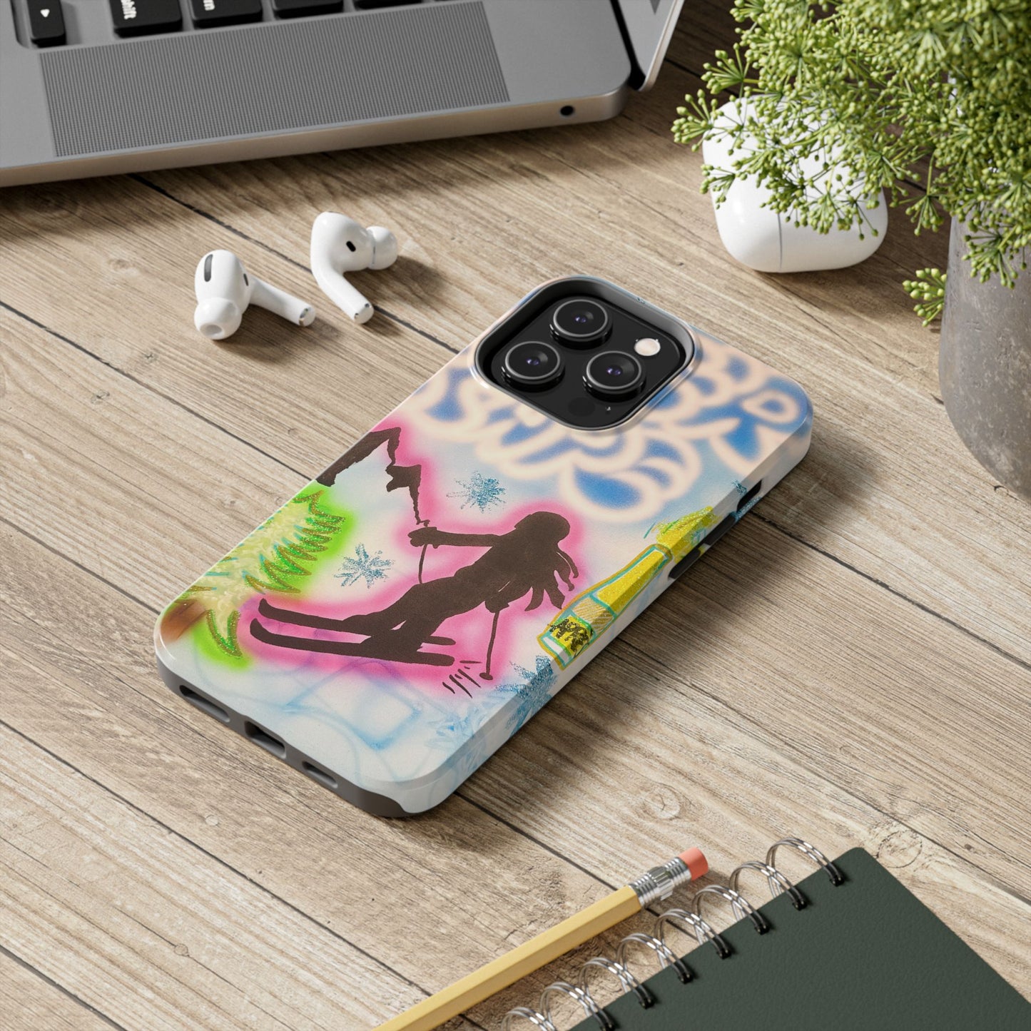 "winter escape" airbrush iPhone case