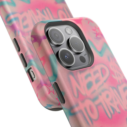 MagSafe "need $$ to travel" airbrush iPhone case