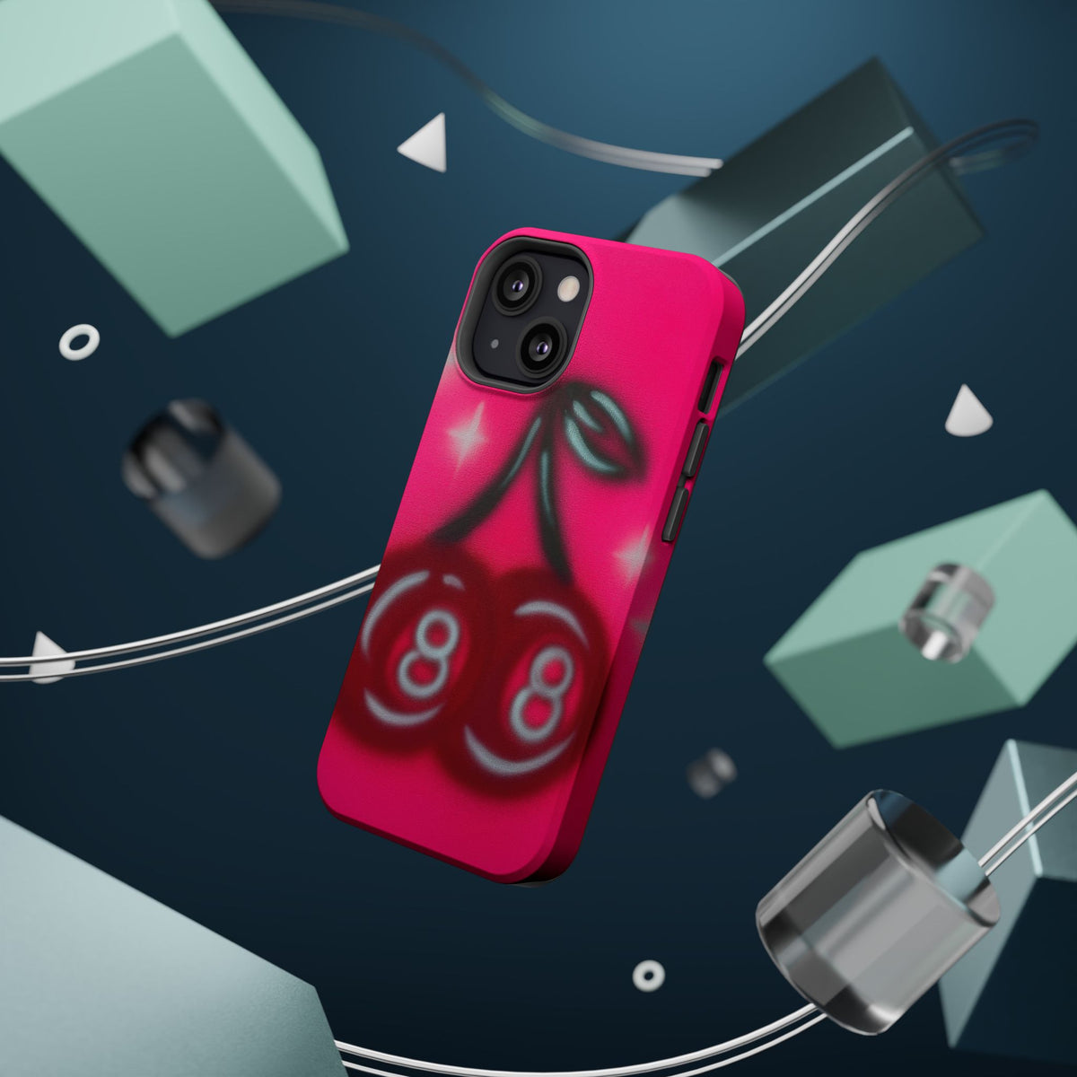 MagSafe "cherry 8ball" airbrush iPhone case
