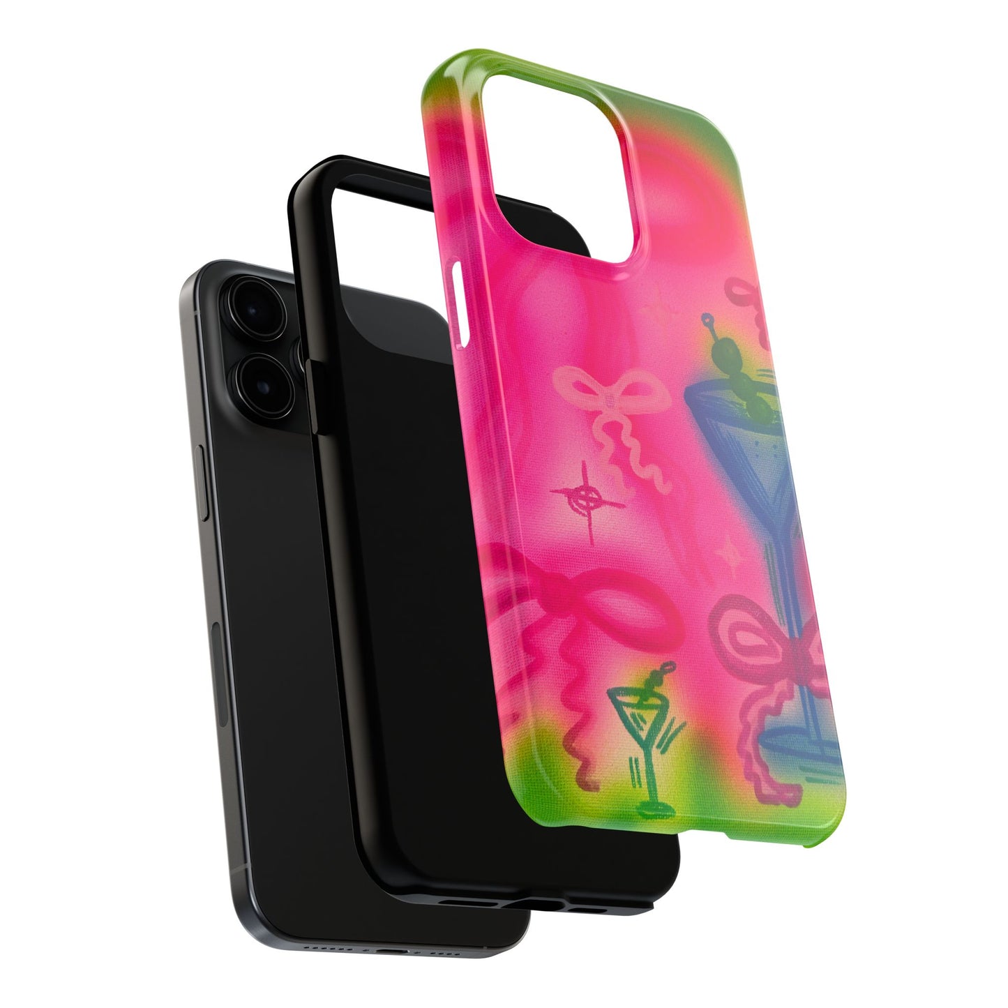 "bow martini" airbrush iPhone case