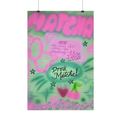 "matcha!" airbrush rolled print