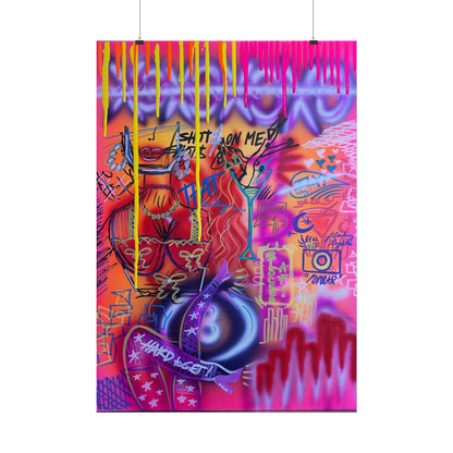 "shots on me!" airbrush rolled print