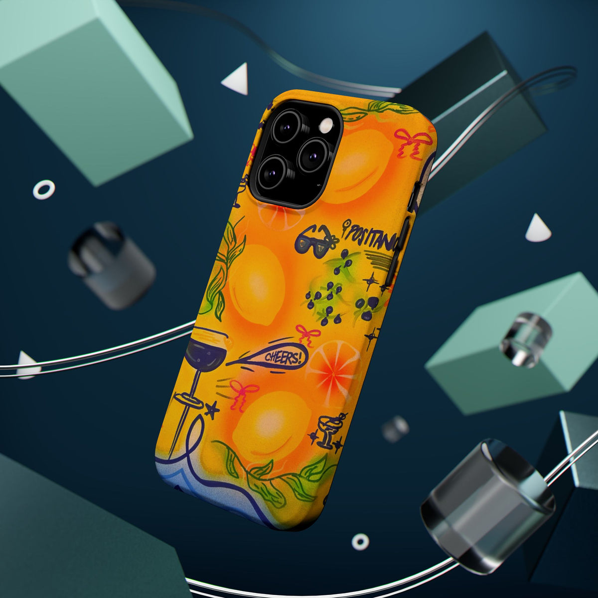 MagSafe Airbrush iPhone Hülle „citrus coastline“